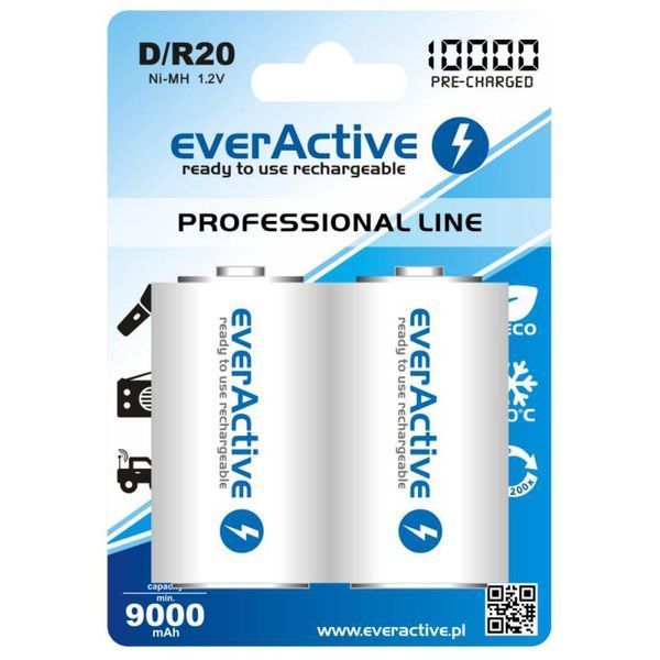 Акумулятор everActive D/HR20 10000mAh BL 2шт 257541 фото