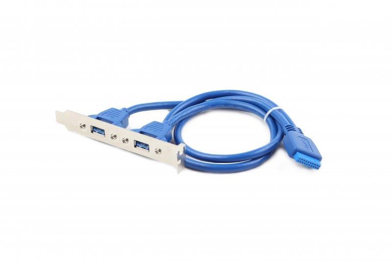 Планка розширення Cablexpert USB - 10-pin (F/M), 0.44 м, синій (CC-USB3-RECEPTACLE) 252144 фото