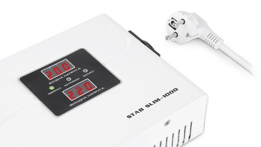 Стабілізатор REAL-EL Stab Slim-1000 White 170366 фото