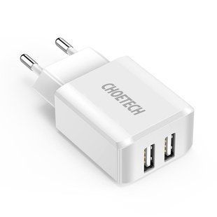 Мережевий зарядний пристрій Choetech (2USBх2A) White (C0030) 435392 фото