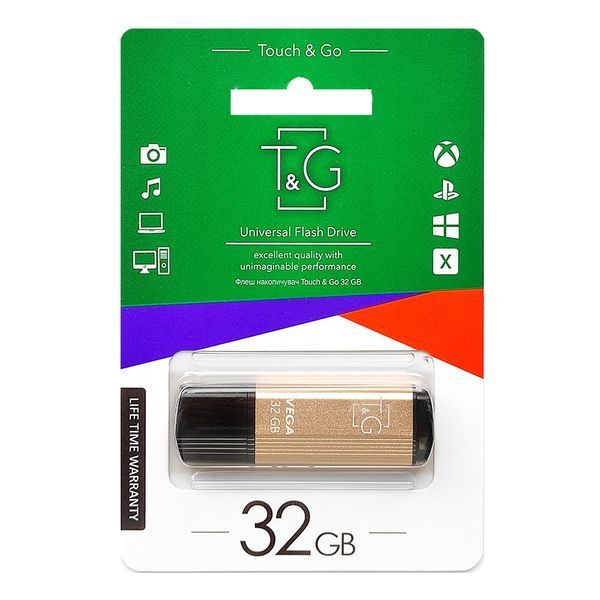 Флеш-накопичувач USB 32GB T&G 121 Vega Series Gold (TG121-32GBGD) 371036 фото