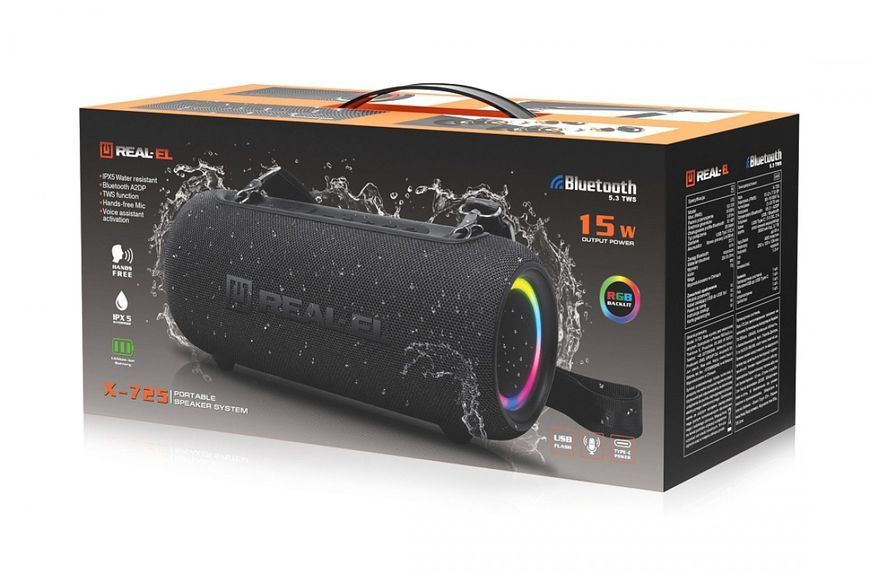Акустична система REAL-EL X-725 Black 551371 фото