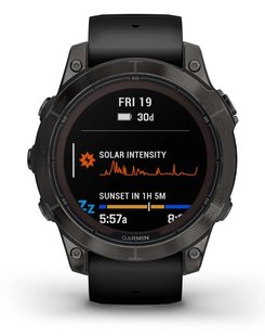 Смарт-годинник Garmin Fenix 7 Pro Sapphire Solar Carbon Gray DLC Titanium with Black Silicone (010-02777-54) 482447 фото