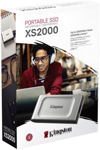 Накопичувач зовнішній SSD Portable USB 2.0ТB Kingston XS2000 Silver (SXS2000/2000G) 372924 фото