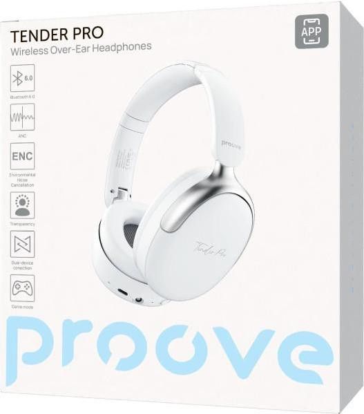Bluetooth-гарнітура Proove Tender Pro with ANC (APP) White (HPTP0001AP02) 617599 фото