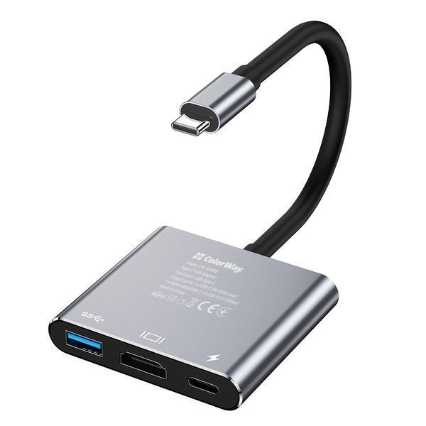 USB-хаб СolorWay USB Type-C 3-в-1 (CW-HUB08) 568763 фото