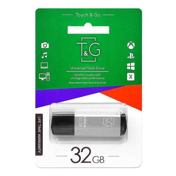 Флеш-накопичувач USB 32GB T&G 121 Vega Series Silver (TG121-32GBSL) 371046 фото