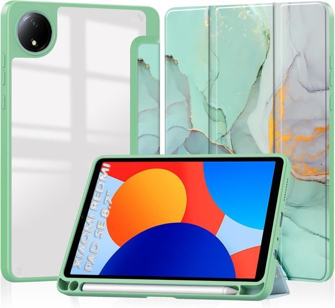 Чохол-книжка BeCover Soft Edge TPU для Xiaomi Redmi Pad SE 8.7 Green Marble (712574) 552166 фото