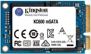 Накопичувач SSD 512GB Kingston KC600 mSATA SATAIII 3D TLC (SKC600MS/512G) 349062 фото