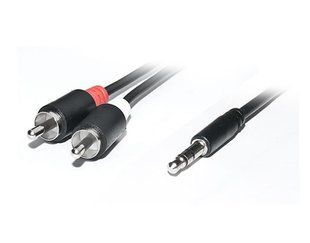 Аудіо-кабель REAL-EL Audio Pro 3.5 мм - 2xRCA (M/M), 1.8 м, чорний (EL123500042) 449235 фото