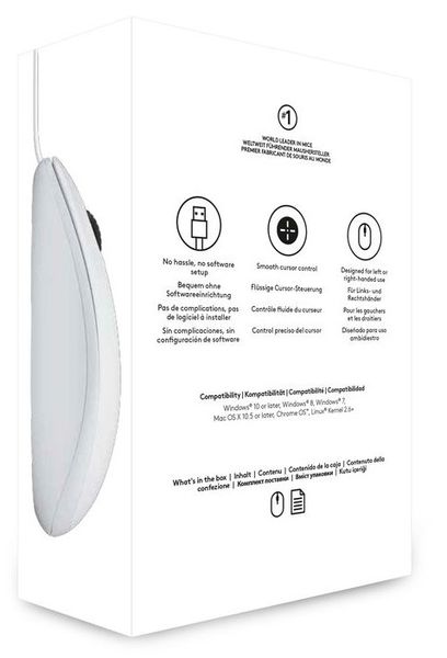 Миша Logitech B100 White (910-003360) 53775 фото