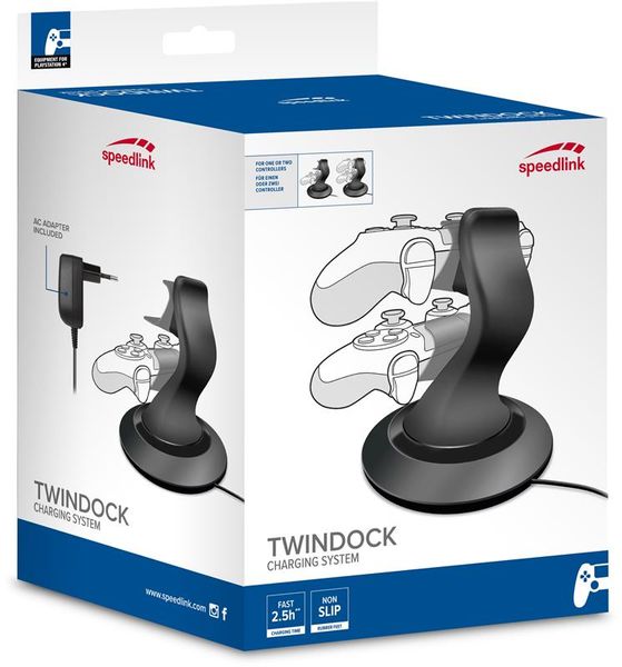 Зарядний пристрій SpeedLink TwinDock Charging System для Sony PS4 Black (SL-4511-BK) 428704 фото