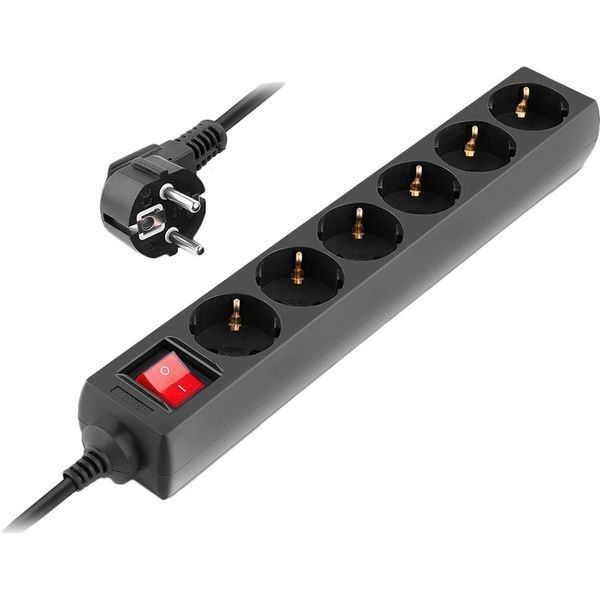 Фільтр живлення REAL-EL RS-6 Protect M 5м Black (EL122300036) 447905 фото