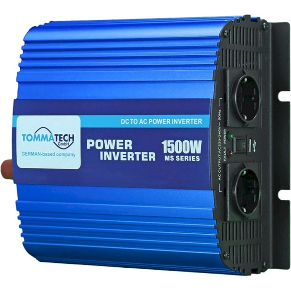 Інвертор напруги TommaTech MS-1500, 12V/220V, 1500W (MS-1500/29446) 444434 фото