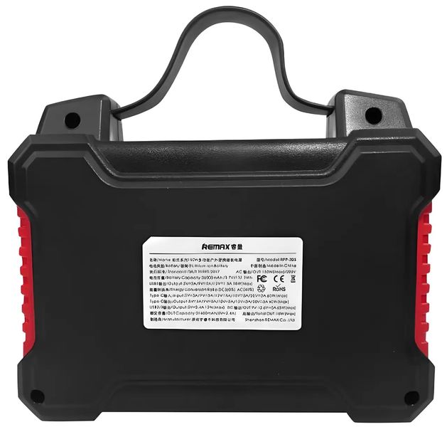 Зарядна станція Remax RPP-325 Tank Series 150W 36000mAh Black-Red (6954851243069) 515399 фото