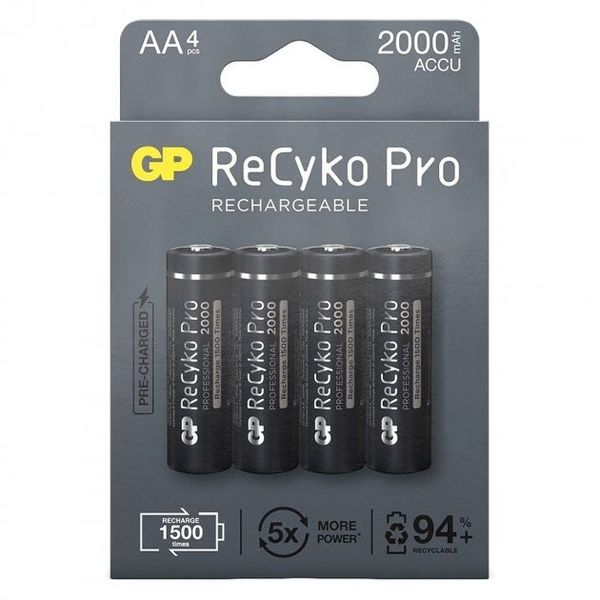 Акумулятори GP Recyko Pro 2000 (GP210AAHCB-2EB4) AA/HR06 NI-MH 2000 mAh BL 4 шт 479722 фото