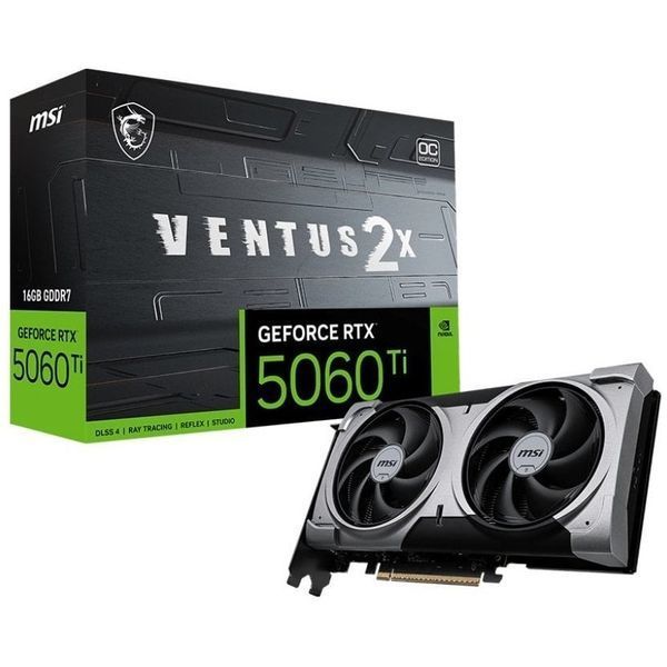 Відеокарта GF RTX 5060 Ti 16GB GDDR7 Ventus 2X OC Plus MSI (GeForce RTX 5060 Ti 16G VENTUS 2X OC PLUS) 552049 фото