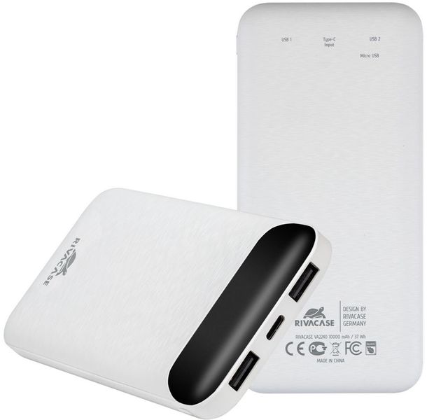 Універсальна мобільна батарея Rivacase Rivapower 10000mAh White (VA2240) 472952 фото