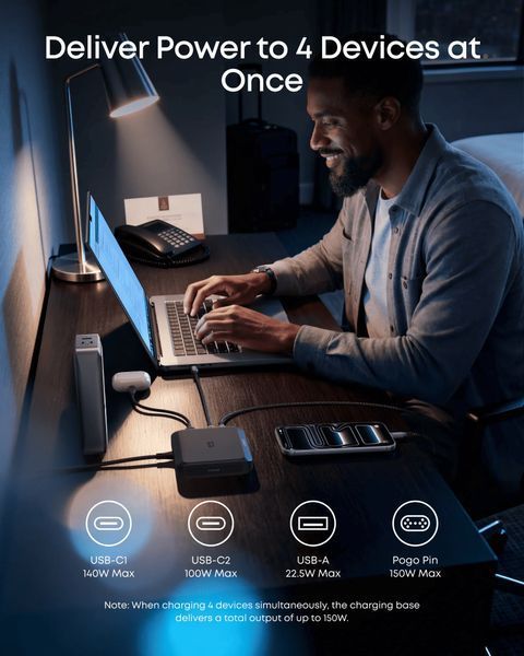 Мережевий зарядний пристрій Anker Charging Base for Anker Prime 150W Black (A1903G11) 612458 фото