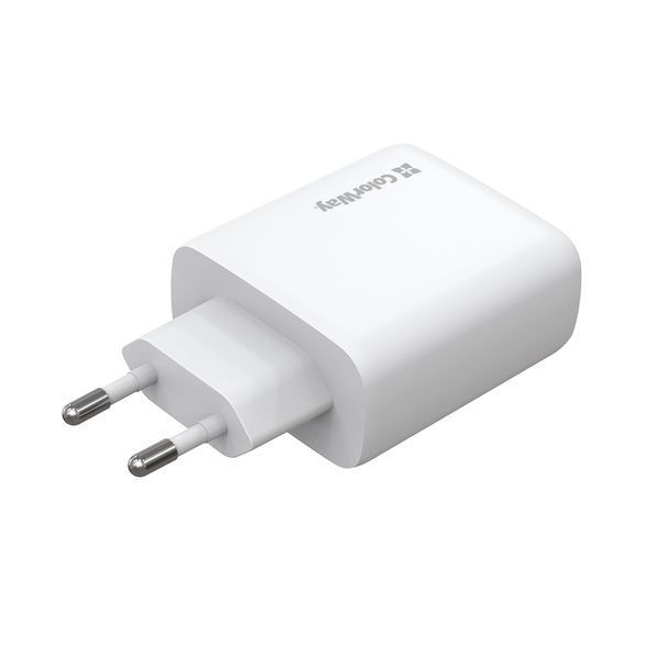 Мережевий зарядний пристрій ColorWay GaN Mini 50W PD Port PPS USB (Type-C PD 30W + Type-C PD 20W) White (CW-CHS050PD-WT) 543182 фото