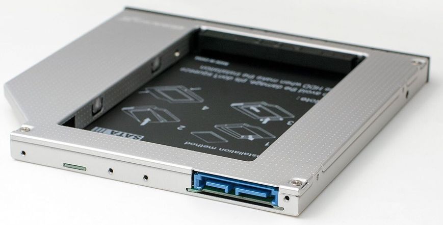 Адаптер Grand-X для підключення HDD 2.5" у відсік приводу ноутбука SATA3 Slim 9.5мм (HDC-26) 436437 фото