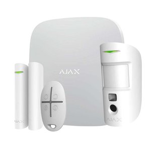 Комплект бездротової сигналізації Ajax StarterKit Cam Plus (8EU) UA white з фотоверифікацією тривог і підтримкою LTE 484766 фото