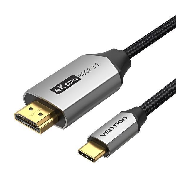 Кабель Vention HDMI - USB Type-C (M/M), V 2.0, 1.5 м, чорний/сірий (CRBBG) 591838 фото