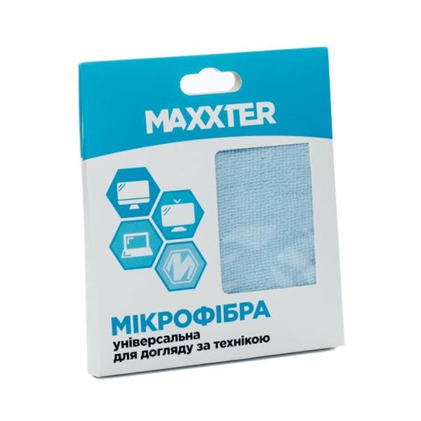 Очисна серветка Maxxter з мікрофібри для екранів, 25х25см (MC-25X25-01) 493720 фото