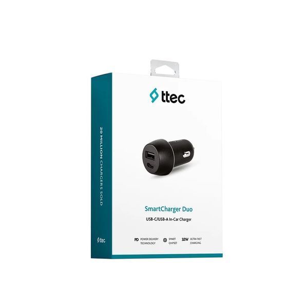 Автомобільний зарядний пристрій Ttec SmartCharger Duo USB-C/USB-A /30Вт Black (2CKS24S) 525634 фото