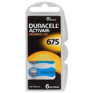 Батарейка Duracell Activair 675 BL 6 шт (для слухових апаратів) 508087 фото