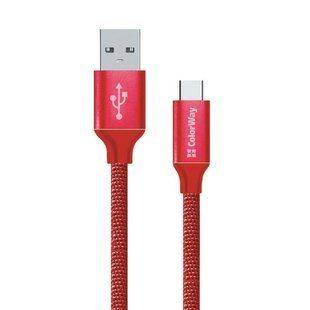 Кабель ColorWay USB - USB Type-C (M/M), 1 м, Red (CW-CBUC003-RD) 239250 фото