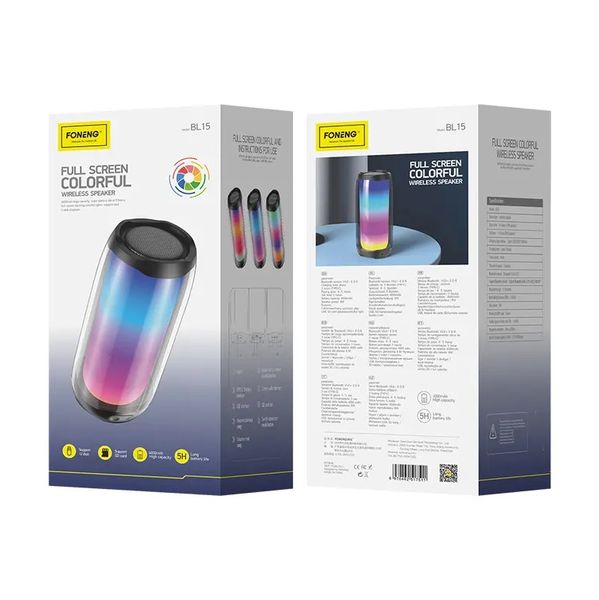 Акустична система Foneng BL15 Full Screen Colorful Bluetooth Speaker (BL15-BS-FSC) 486372 фото