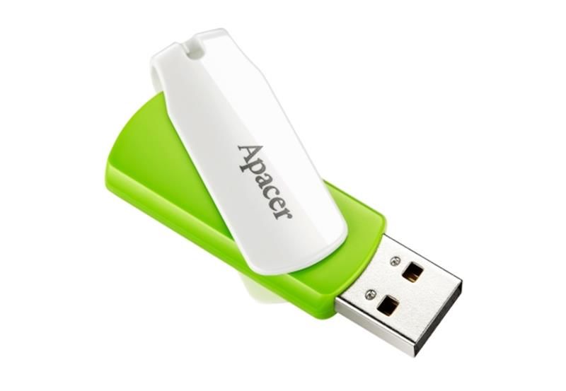 Флеш-накопичувач USB 64GB Apacer AH335 White/Green (AP64GAH335G-1) 254704 фото