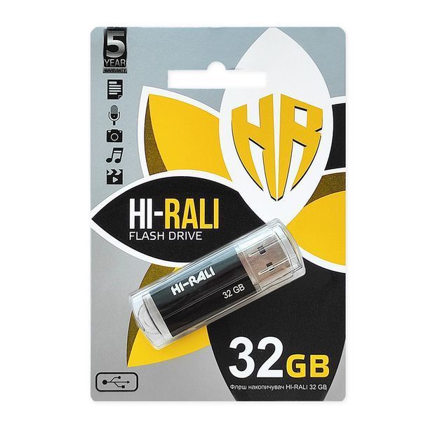 Флеш-накопичувач USB 32GB Hi-Rali Corsair Series Black (HI-32GBCORBK) 305083 фото