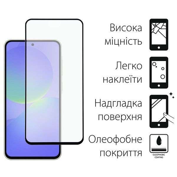 Захисне скло Dengos для Samsung Galaxy A36 5G SM-A366 Black Full Glue (DG-TG2P-68) 2шт 549778 фото