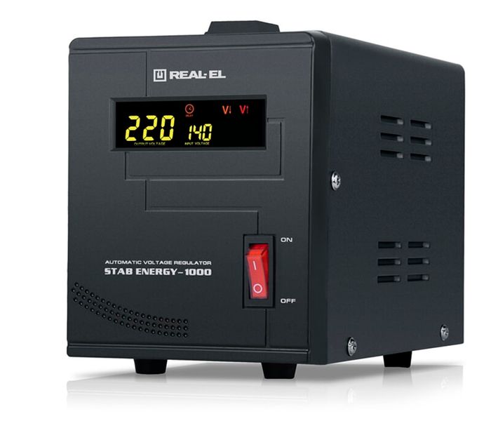 Стабілізатор REAL-EL Stab Energy-1000 Black 453571 фото