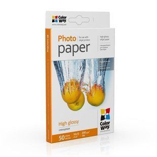 Фотопапiр ColorWay глянсовий 200г/м2 A4 50 арк. (PG200050A4) 45774 фото