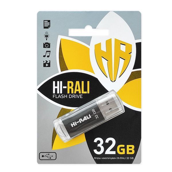Флеш-накопичувач USB 32GB Hi-Rali Rocket Series Black (HI-32GBVCBK) 305095 фото