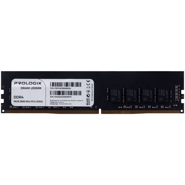 Модуль пам`ятi DDR4 16GB/2666 Prologix (PRO16GB2666D4) 492226 фото
