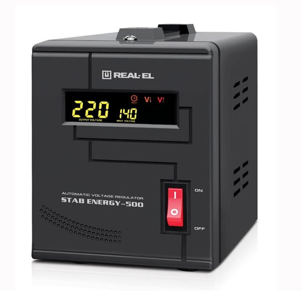 Стабілізатор REAL-EL Stab Energy-500 Black 453576 фото