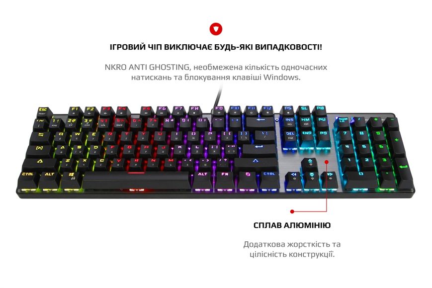 Комплект (клавіатура, мишка) Motospeed CK888 Outemu Red (mtck888mr) Silver/Black USB 370922 фото