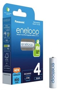 Акумулятори Panasonic Eneloop AAA NI-MH 800 mAh BL 4 шт 455213 фото