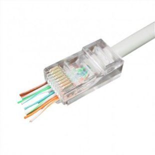 Конектор RJ 45 Cablexpert (LC-PTU-01/100) з наскрізними отворами (100 шт/уп) 316132 фото