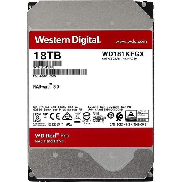 Накопичувач HDD SATA 18.0TB WD Red Pro NAS 7200rpm 512MB (WD181KFGX) 353763 фото