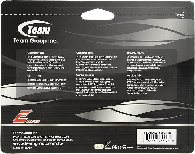 Модуль пам`ятi DDR3 4GB/1600 1,35V Team Elite (TED3L4G1600C1101) 74653 фото