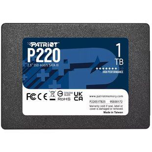 Накопичувач SSD 1TB Patriot P220 2.5" SATAIII TLC (P220S1TB25) 448012 фото