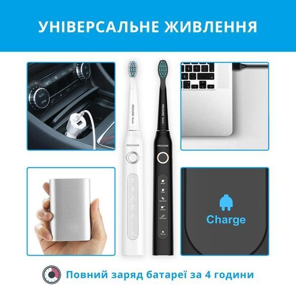 Набір зубних щіток Pecham Black and White Travel Set PC-084 (0290119010100) 522394 фото