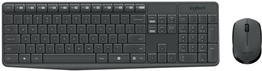 Комплект (клавіатура, мишка) бездротовий Logitech MK235 ENG/UKR Grey USB (920-007931) 433994 фото