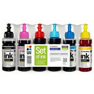 Комплект чорнил ColorWay Epson TX650 BK/С/LC/LM/M/Y (ColorWay-EW650SET01) 6*100г 70424 фото