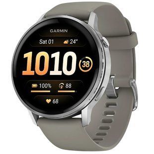 Смарт-годинник Garmin Venu 4 45mm Silver Bezel with Silver Gray Silicone Band (010-03014-01) 596049 фото